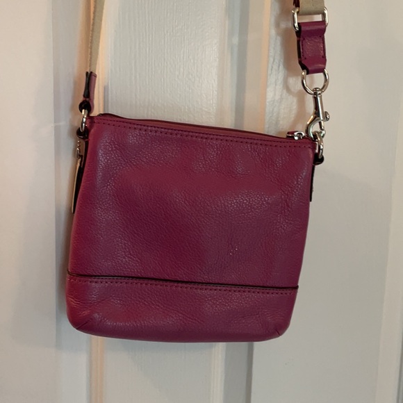 Coach Purple Leather purse with adjustable strap - Picture 3 of 8